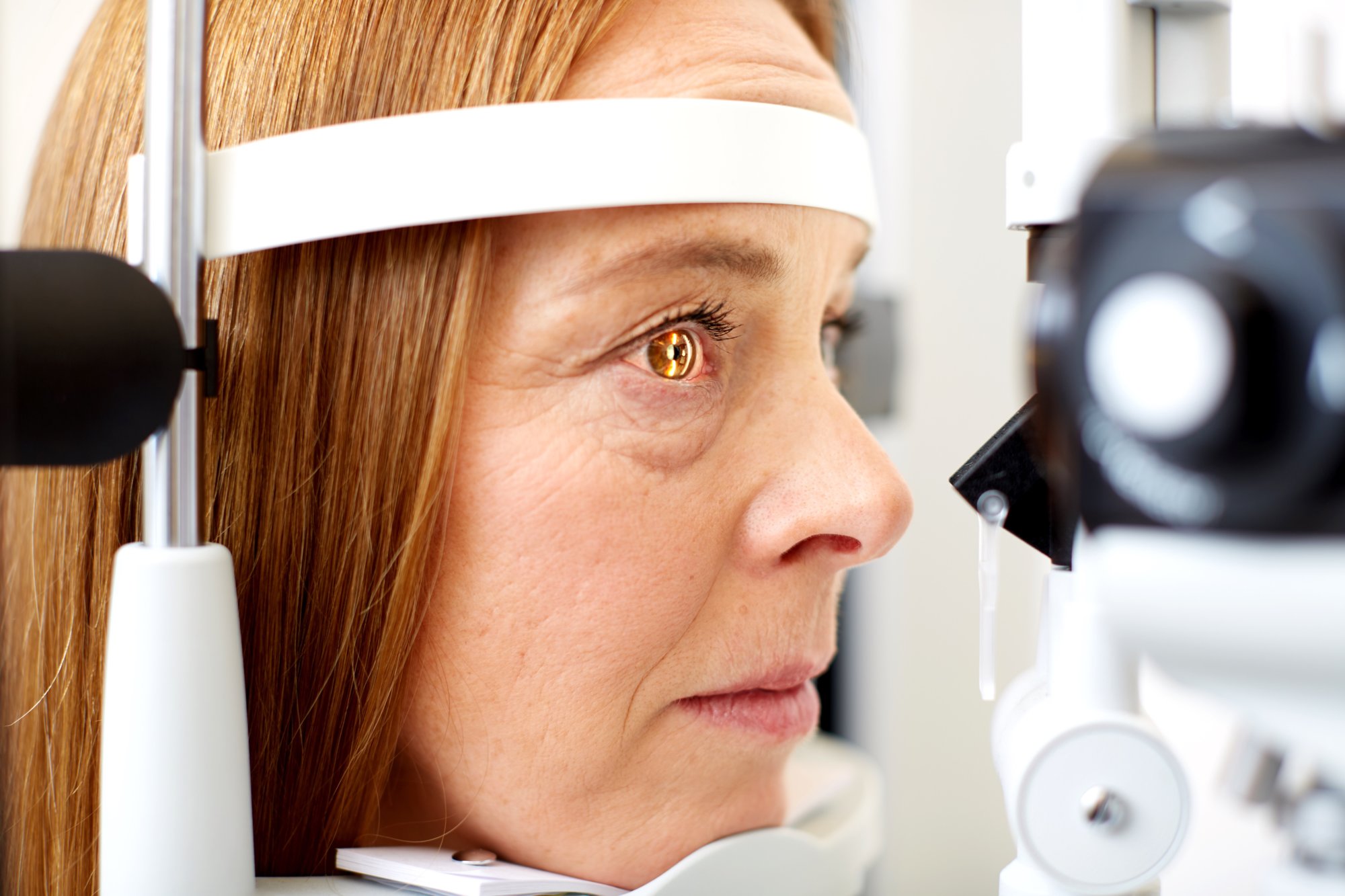 Slit-lamp eye examination with Dr. Beatrix Neumaier-Ammerer